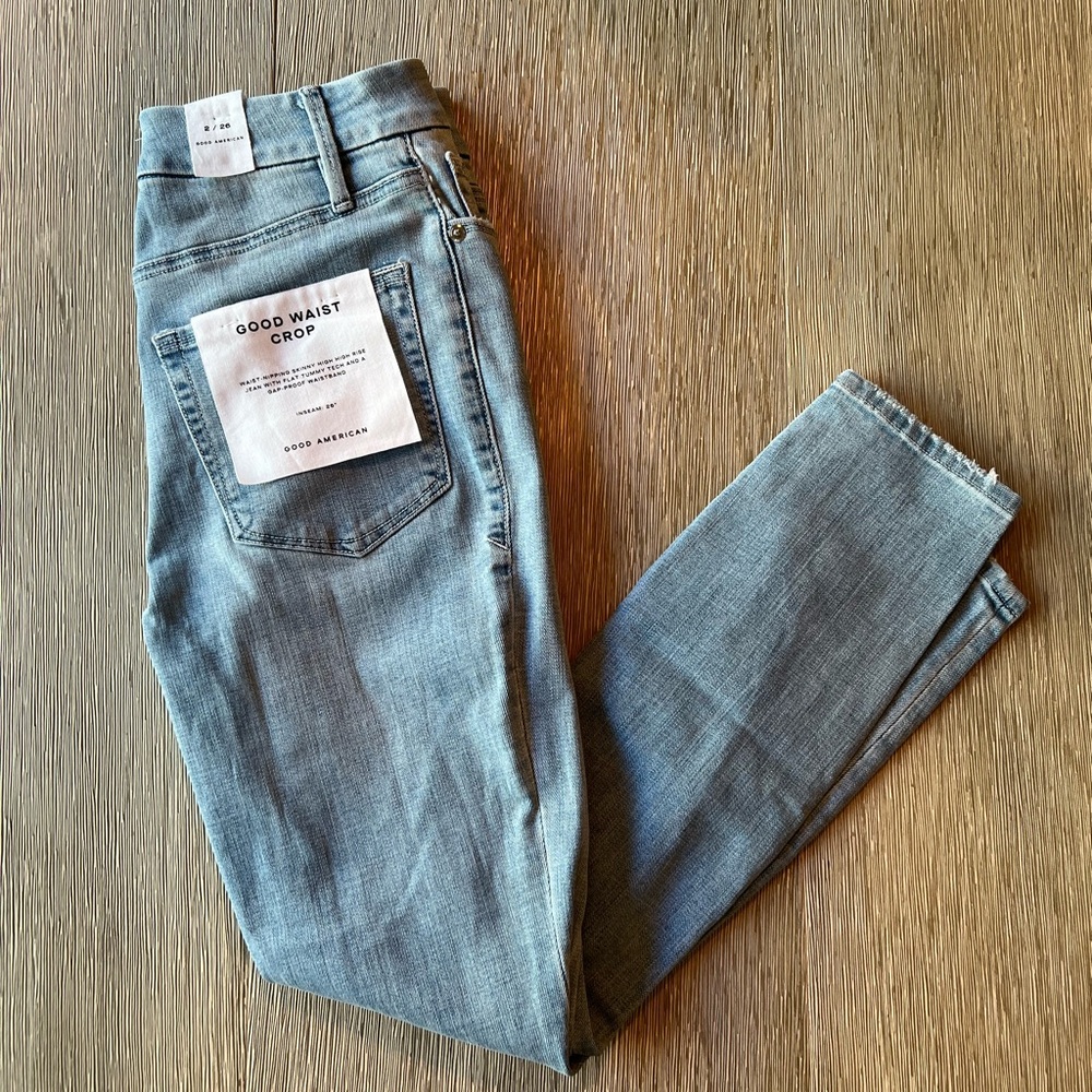 NWT Good American Good Waist Crop Jeans Size 2/26
